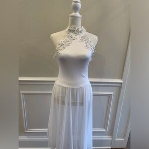 Custom White Weissman Dance Costume